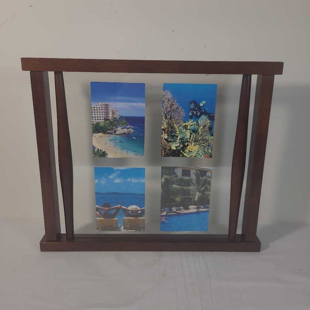 WOOD & GLASS PICTURE FRAME