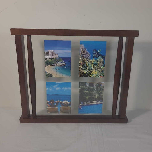 WOOD & GLASS PICTURE FRAME
