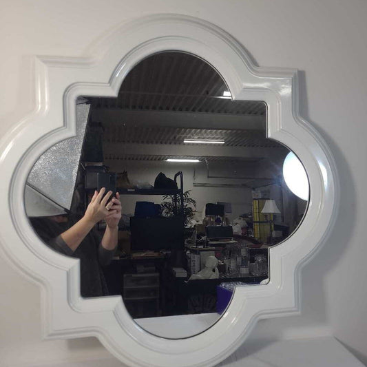 WHITE FRAMED MIRROR