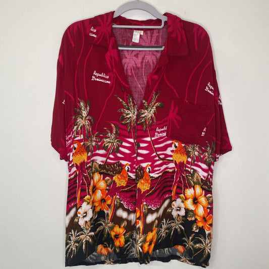 VTG - RED HAWAIIAN S/S BUTTON-UP