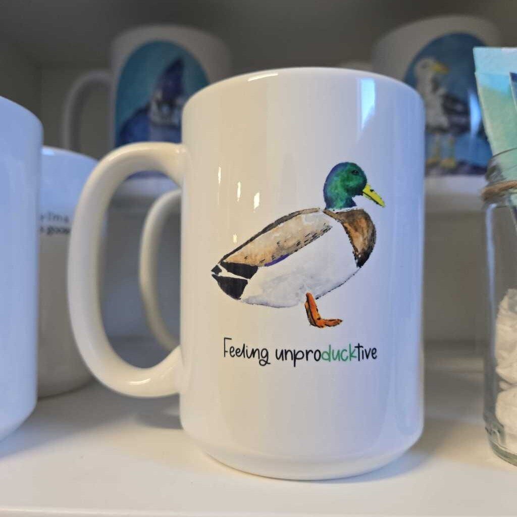 15oz Ceramic Mug - Feeling unpro-duck-tive