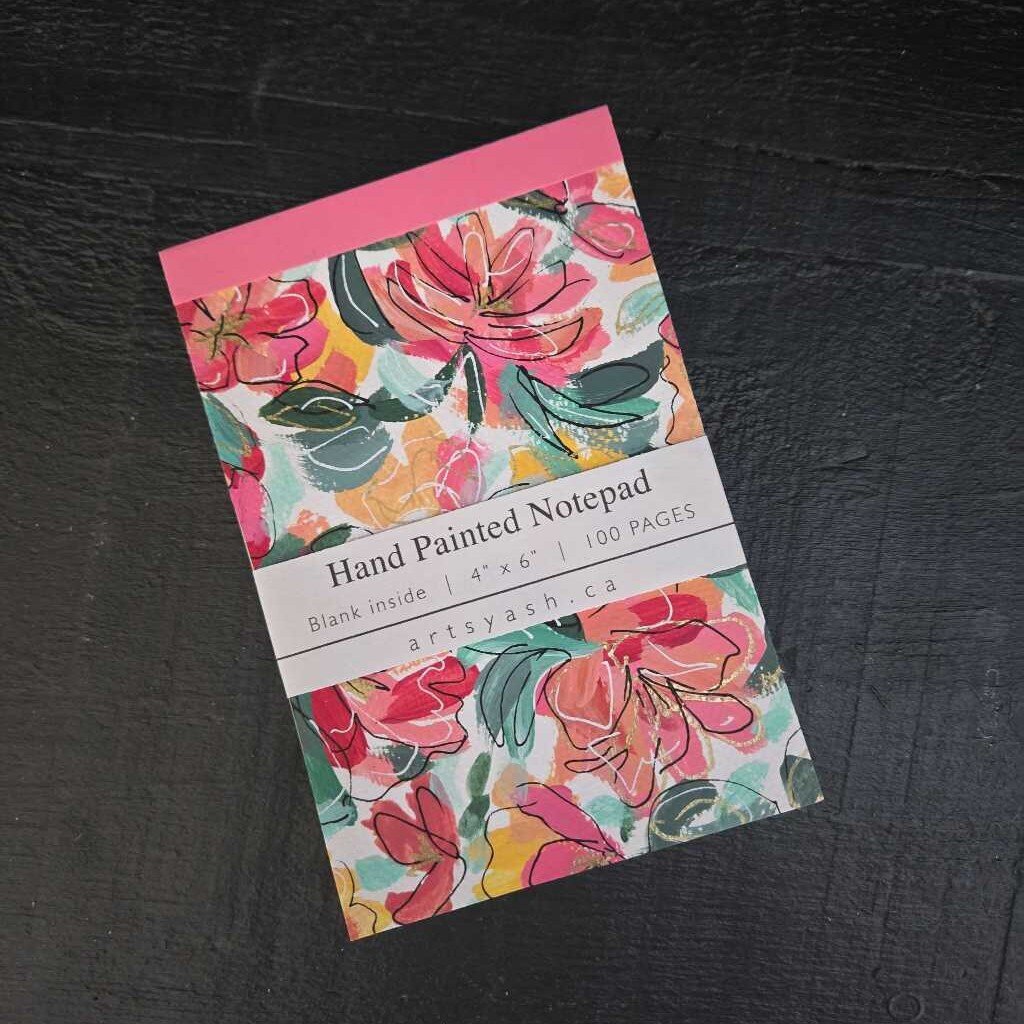 Notepad - Hand painted - Dark pink