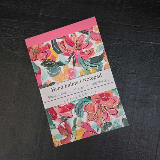 Notepad - Hand painted - Dark pink