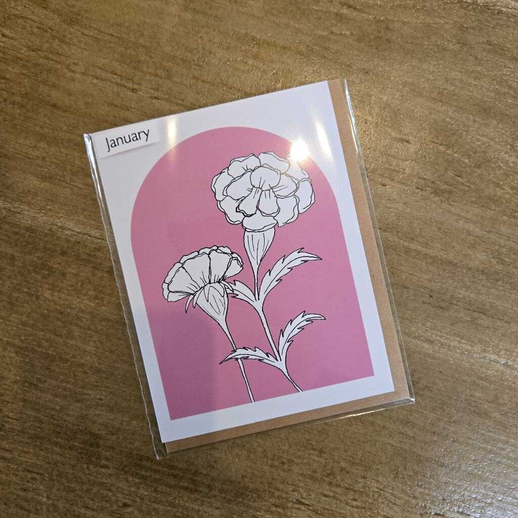 Card - Birth month flower - January