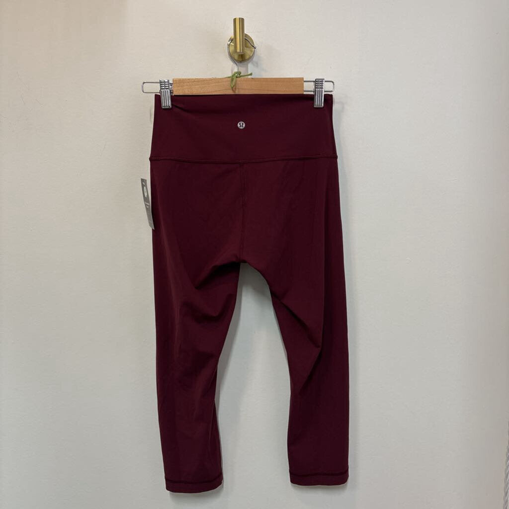 LULULEMON CROPPED BURGENDY LEGGINGS