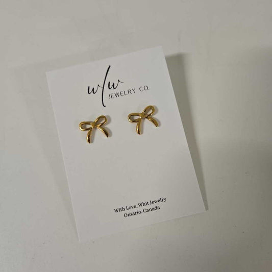 S/S BOW STUDS - GOLD