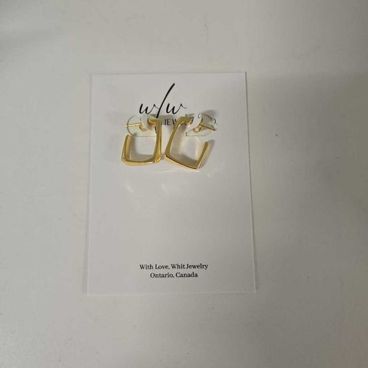 OPEN SQUARE HOOP - GOLD