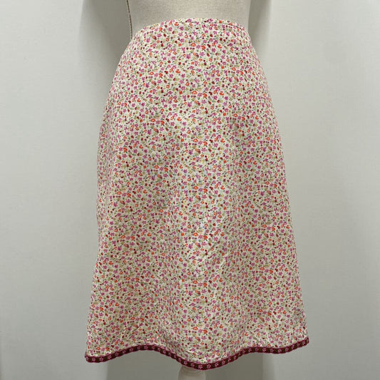 JUNCTURE - PINK/WHITE FLORAL MIDI SKIRT