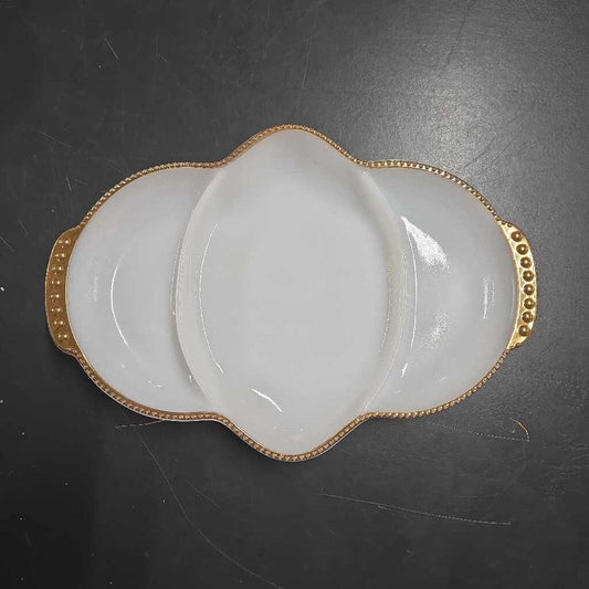 VTG FIREKING MILK GLASS SERVING PLATTER
