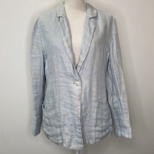 PETER NYGARD - PASTEL BLUE LINEN-BLEND BLAZER