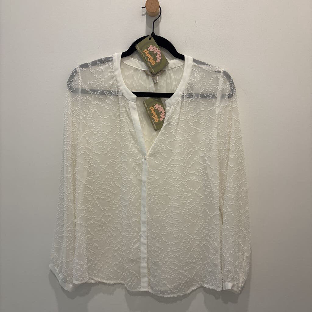 BANANA REPUBLIC - CREAM BUTTON UP BLOUSE