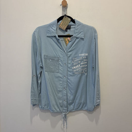 FRANK LYMAN - BLUE CHAMBRAY BUTTON UP SHIRT