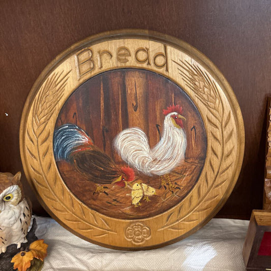 WHEAT EMBOSSED ROOSTER PLAQUE "BREAD"