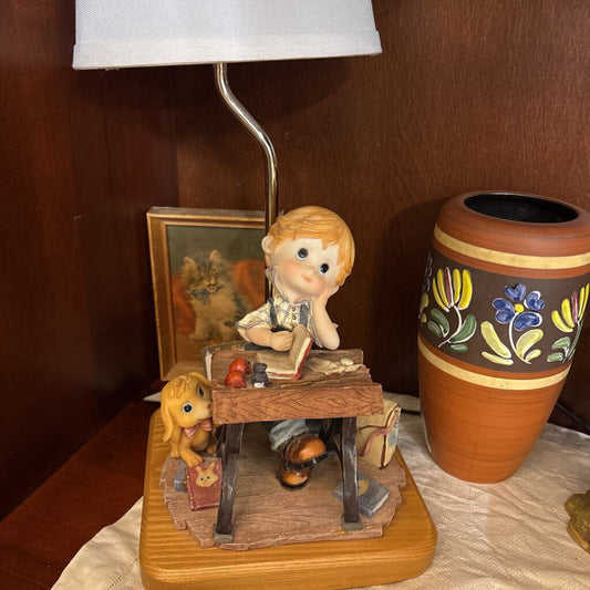 LITTLE BOY AT DESK TABLE LAMP