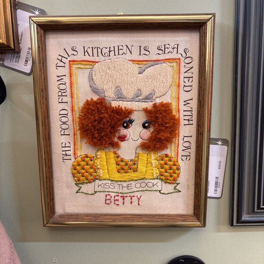 FRAMED "ISS THE COOK" EMBROIDERY