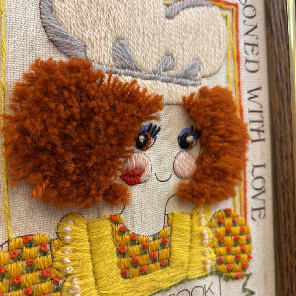 FRAMED "ISS THE COOK" EMBROIDERY