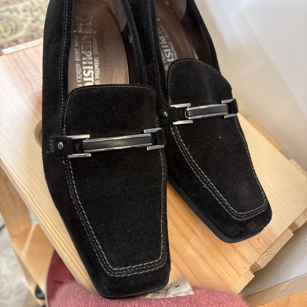 MEPHISTO - SUEDE HEELED LOAFER SHOES