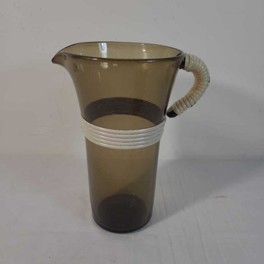 VTG PITCHER W/WRAPPED RATTAN