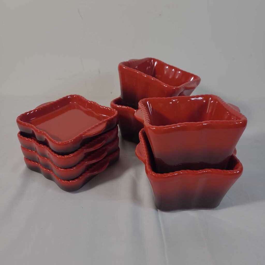 S/8 RED OMBRE DISHES
