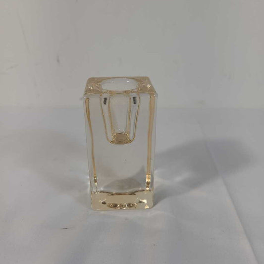 AMBER GLASS TAPER CANDLE HOLDER