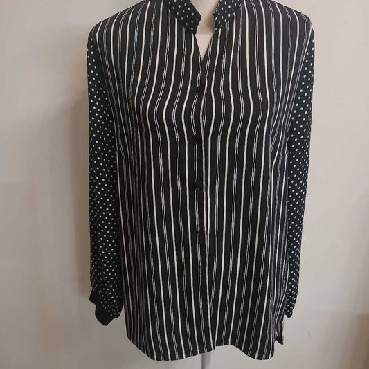STRIPED BLACK & WHITE BLOUSE