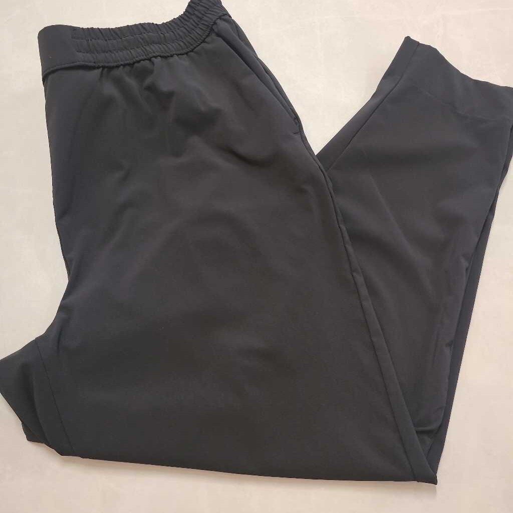 BLACK NYLON PULL ON PANTS