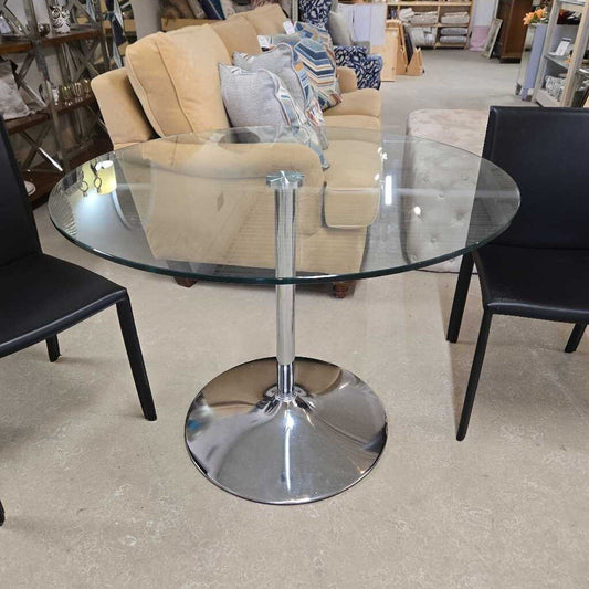39" GLASS TOP TABLE W/TULIP BASE