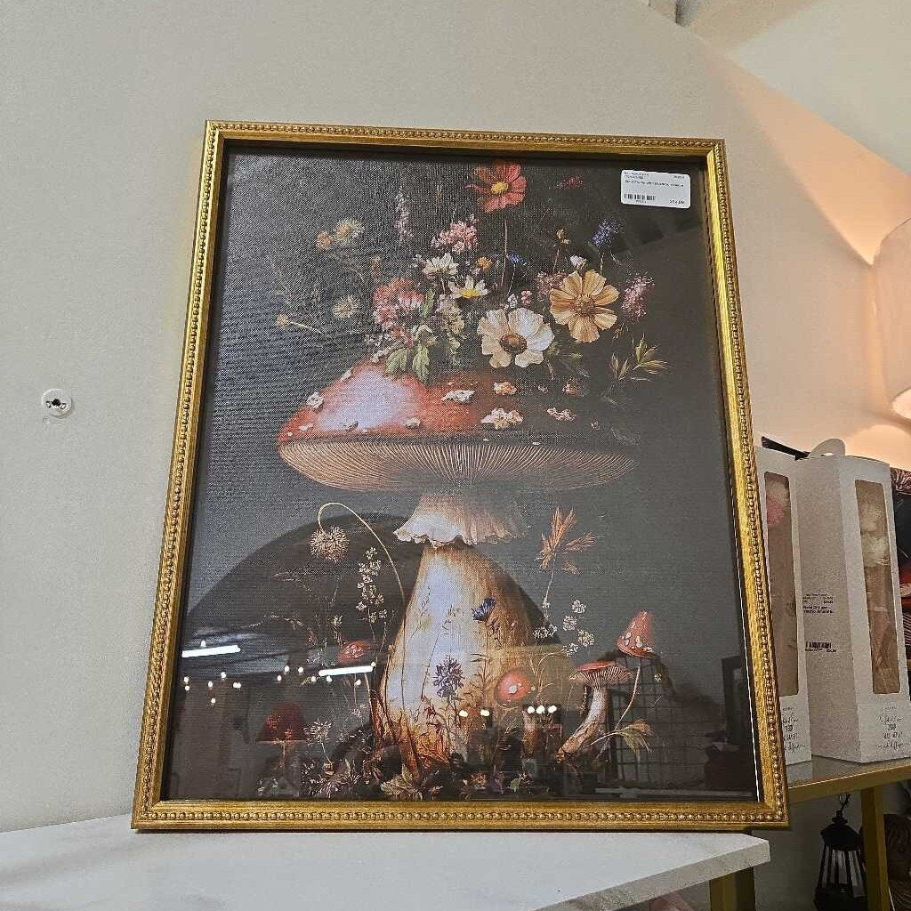 Gold Frame with Mushroom Decor