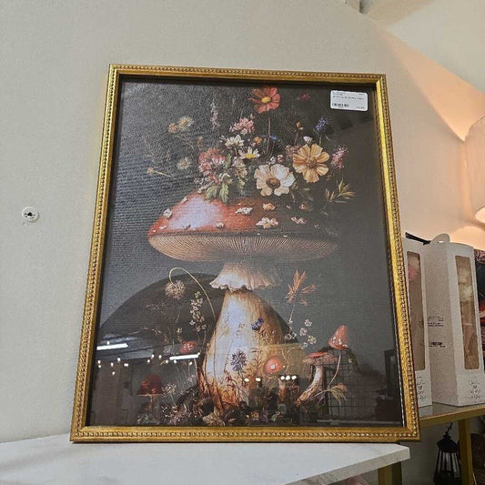 Gold Frame with Mushroom Decor