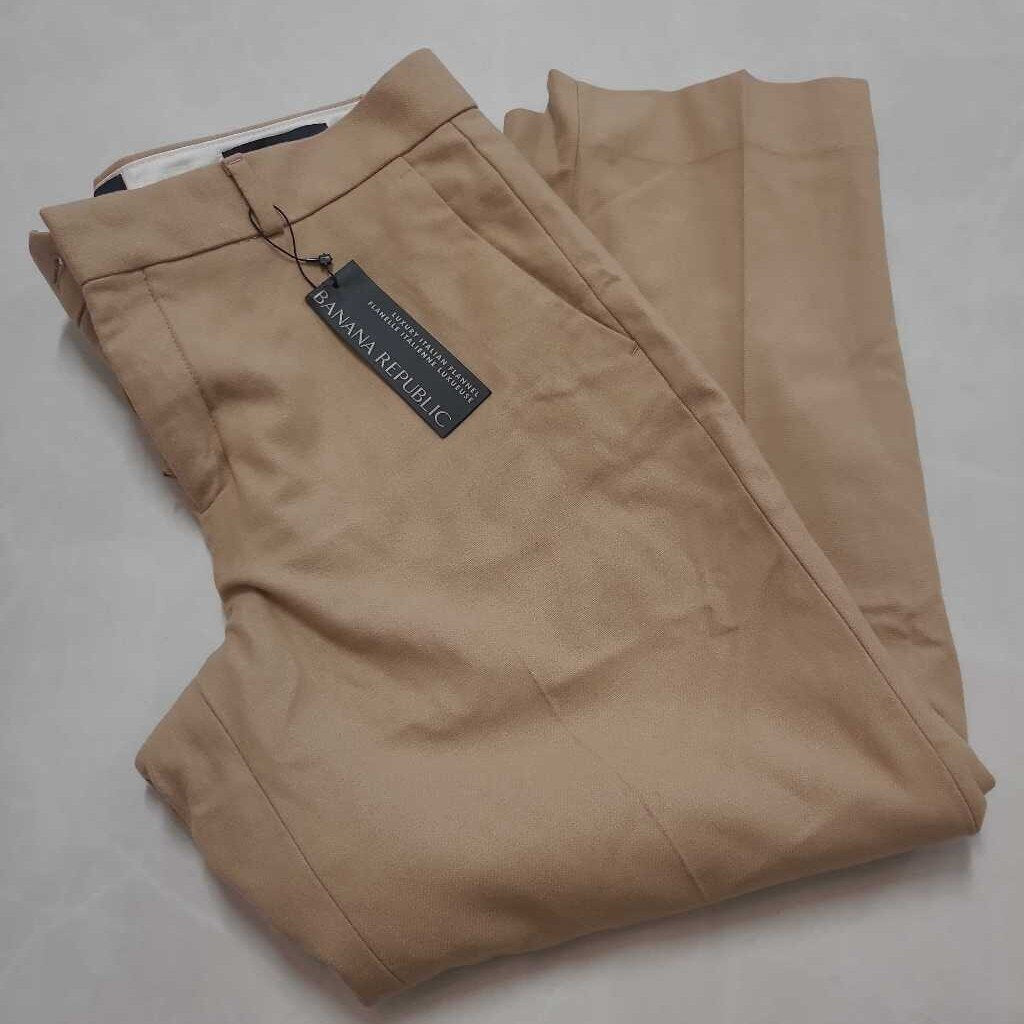 TAN/BEIGE FLANNEL CROPPED PANTS