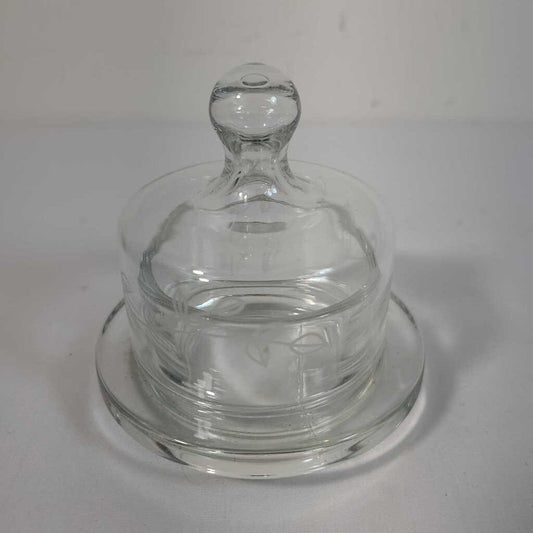 ETCHED GLASS BUTTER BELL