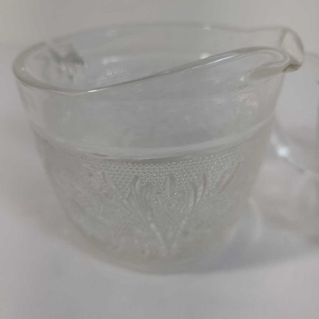 VTG SANDWICH GLASS CREAM & SUGAR SET