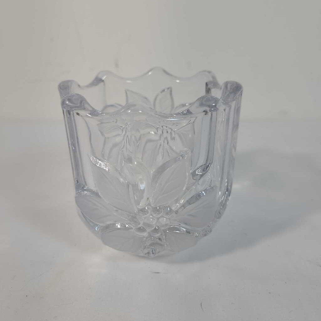 CRYSTAL POINSETTIA VOTIVE HOLDER