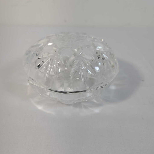 LIDDED CRYSTAL TRINKET DISH