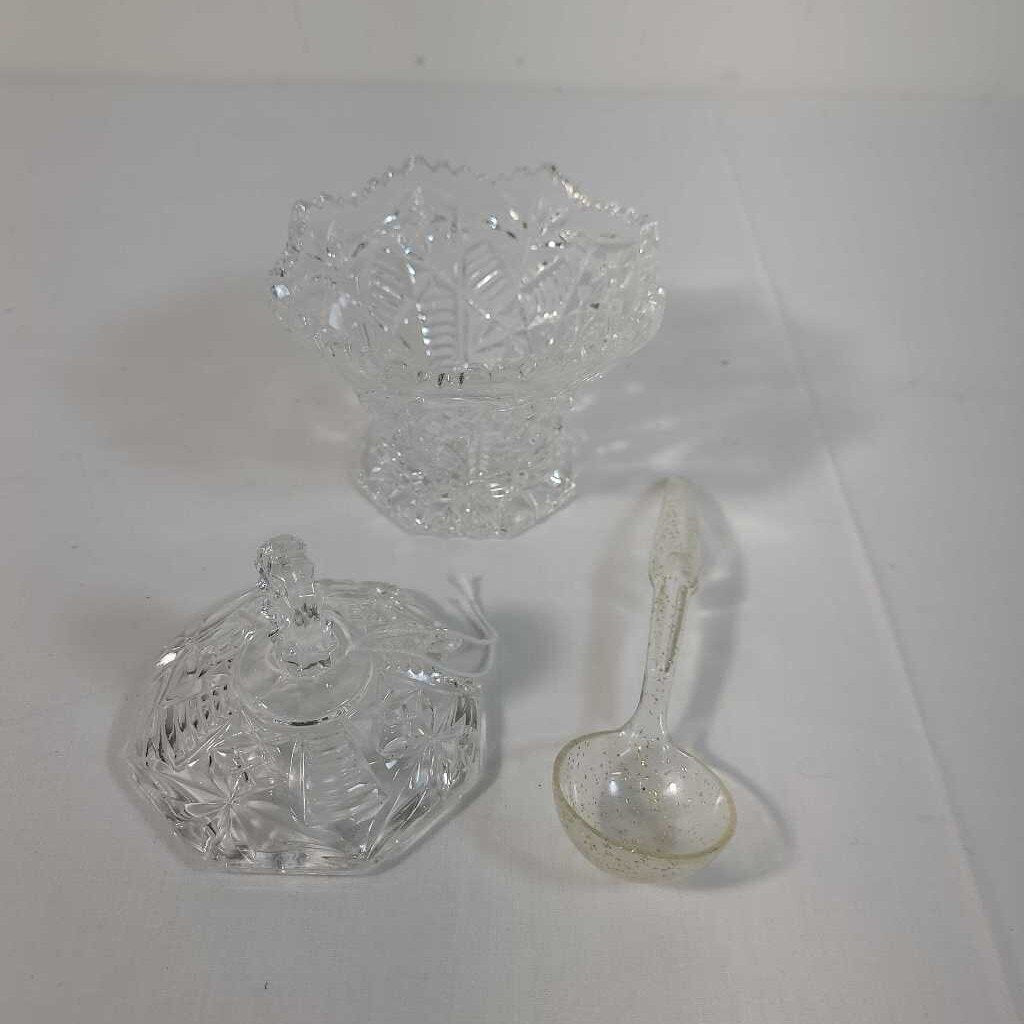 3pc LIDDED SUGAR DISH W/SPOON