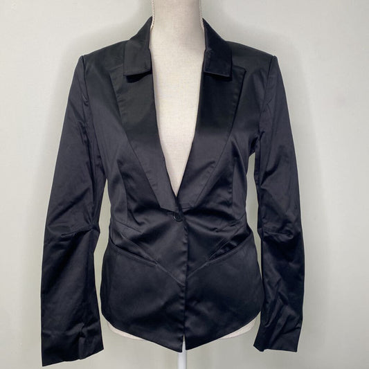 BCBG MAXAZRIA - BLACK SATIN BLAZER
