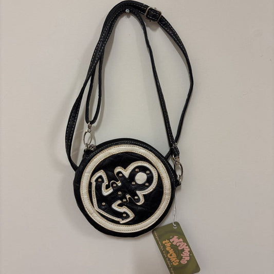 MINI ROUND CROSSBODY PURSE WITH ANCHOR MOTIF