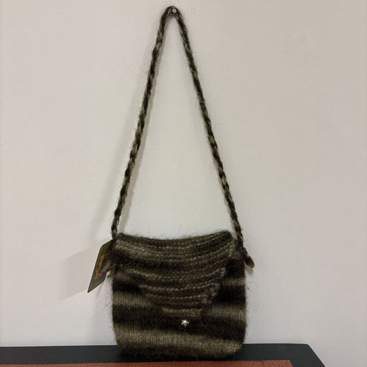 GREEN KNIT CROSSBODY PURSE