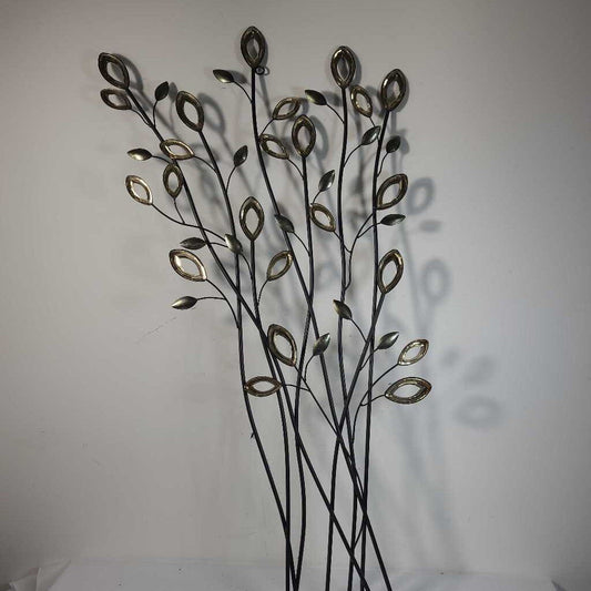 AMBER CRYSTAL LEAVES WALL ART