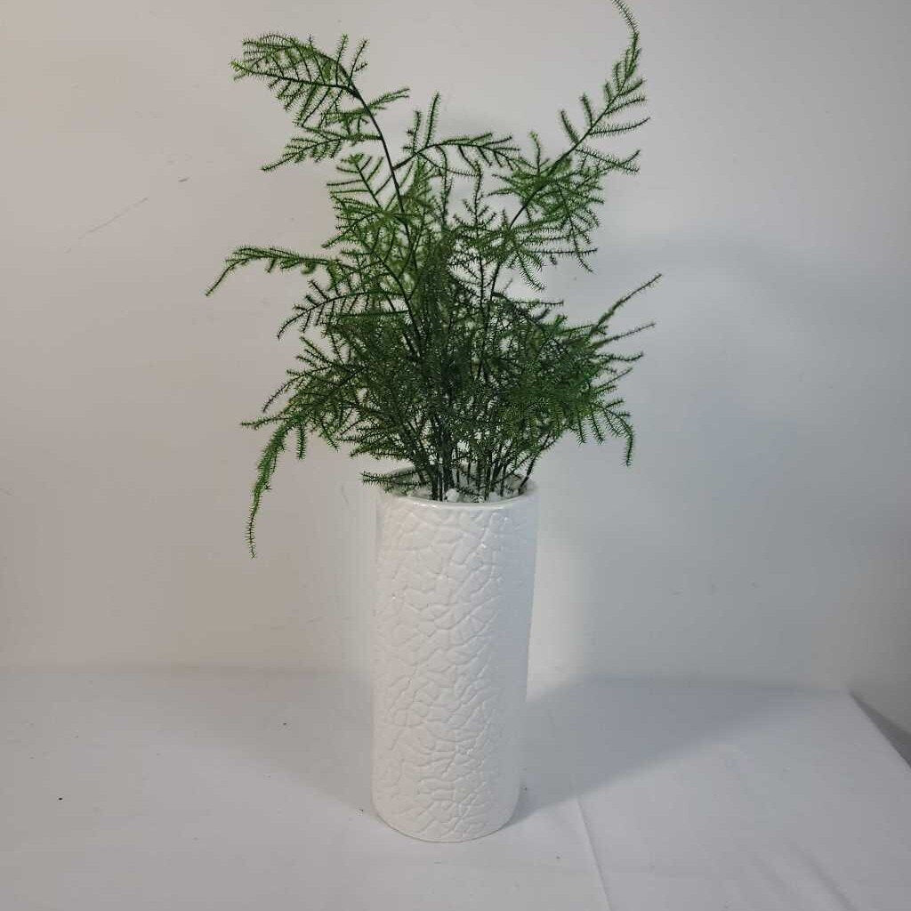 FAUX FERN IN WHITE VASE