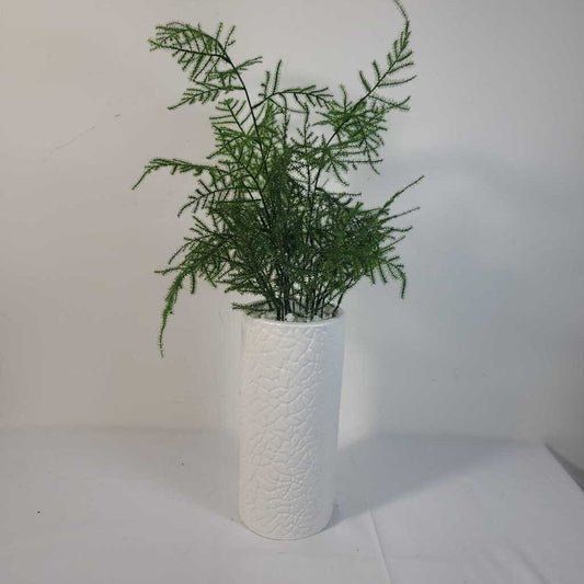 FAUX FERN IN WHITE VASE
