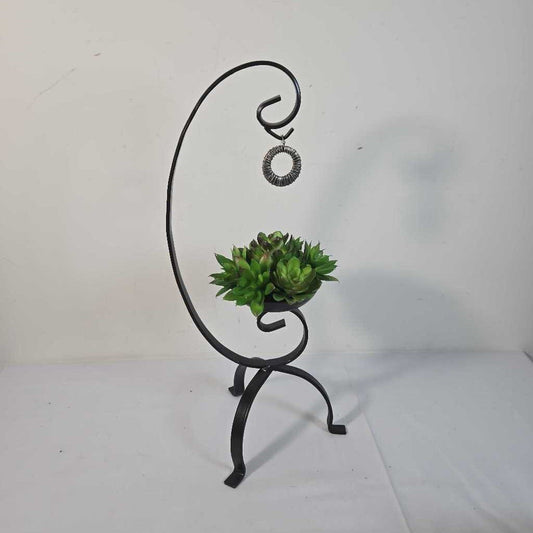 FAUX SUCCULENTS IN CANDLE HOLDER