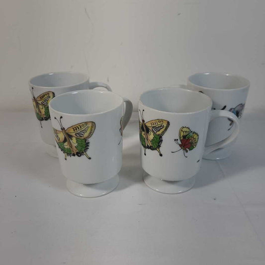 S/4 BUTTERFLY MUGS