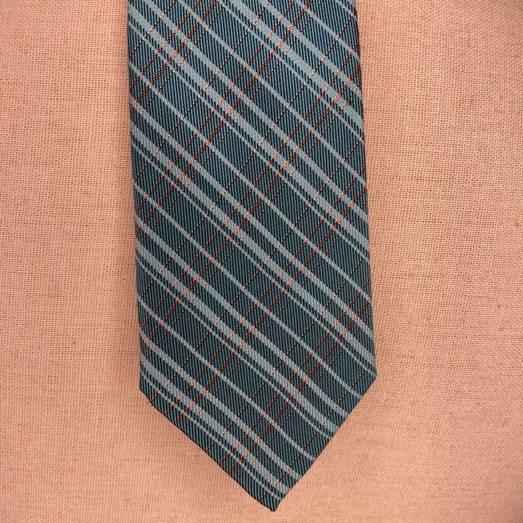 CALVIN KLEIN - 100% SILK BLUE STRIPED MEN'S TIE