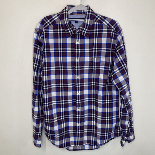 TOMMY HILFIGER - BLUE/RED/WHITE CHECK L/S BUTTON-UP SHIRT