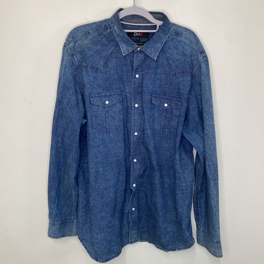 DH3 - BLUE L/S BUTTON-UP SHIRT