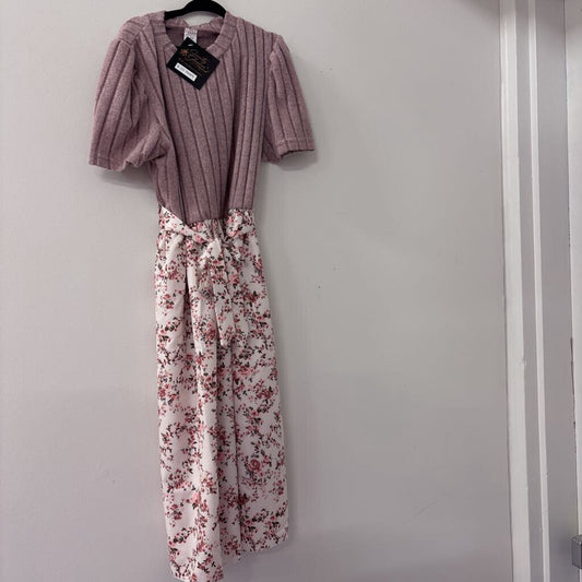 Girls Mauve Floral Dress