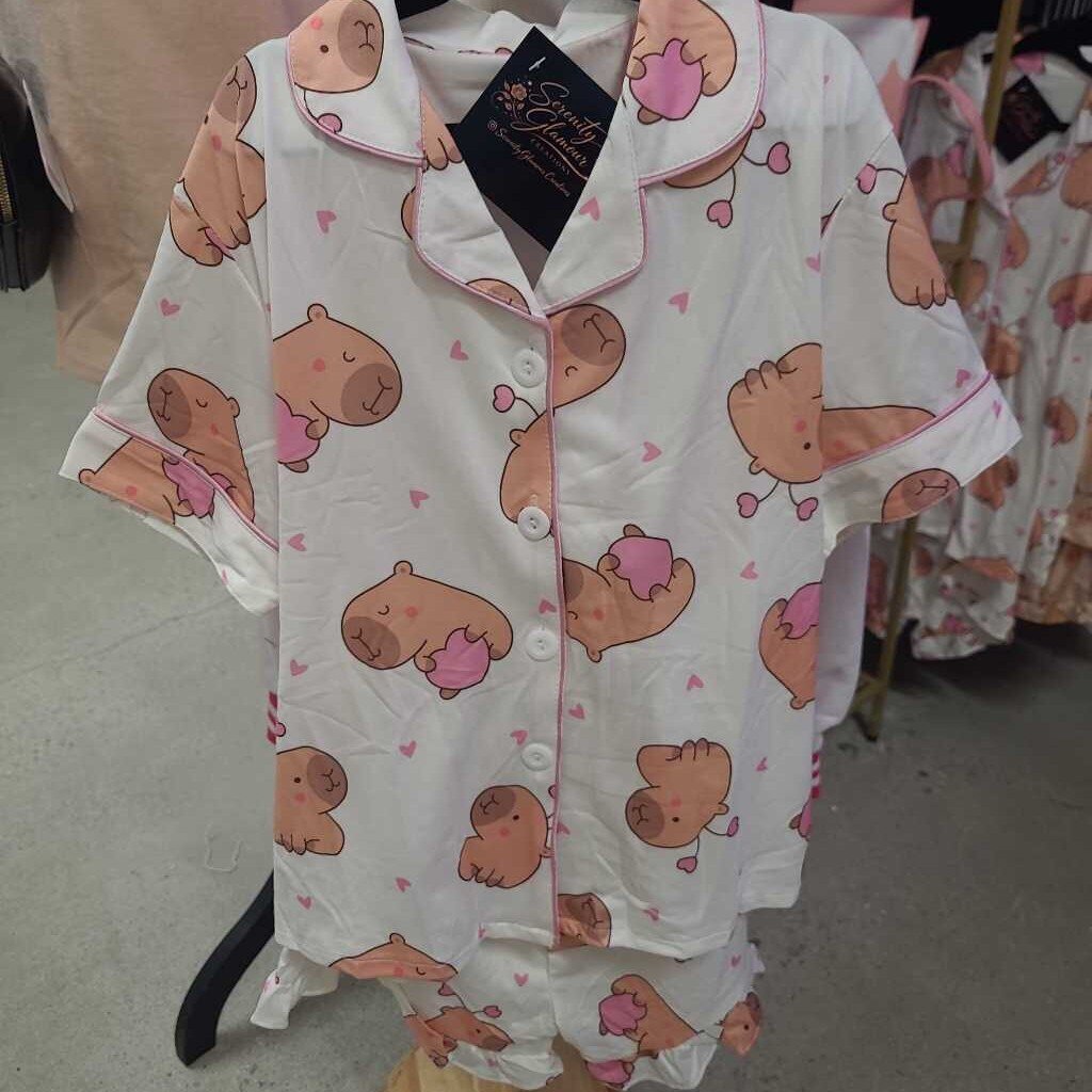Girls 2pc Capybara Pajamas