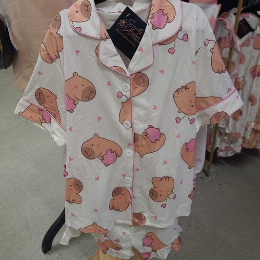 Girls 2pc Capybara Pajamas