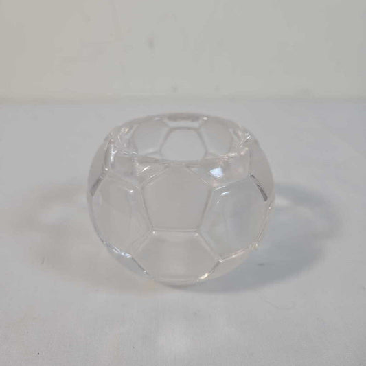 GLASS SOCCER BALL VOTIVE HOLDER